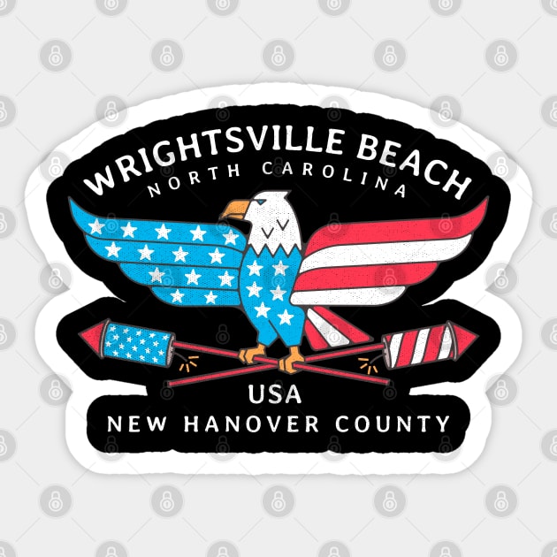 Wrightsville Beach, NC Summer Patriotic Pride Fourth of July Sticker by Contentarama